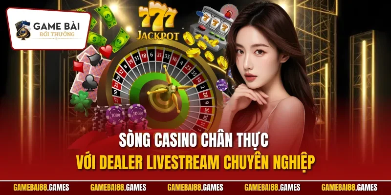 Sòng casino chân thực với dealer livestream chuyên nghiệp